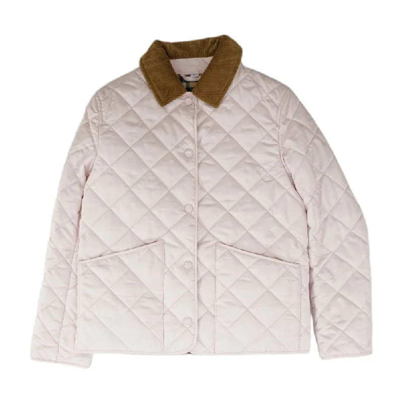 Daley Diamond Quilted Shell Jacket in Pink Belted Jacket Elasticated Jacket Padded Jacket