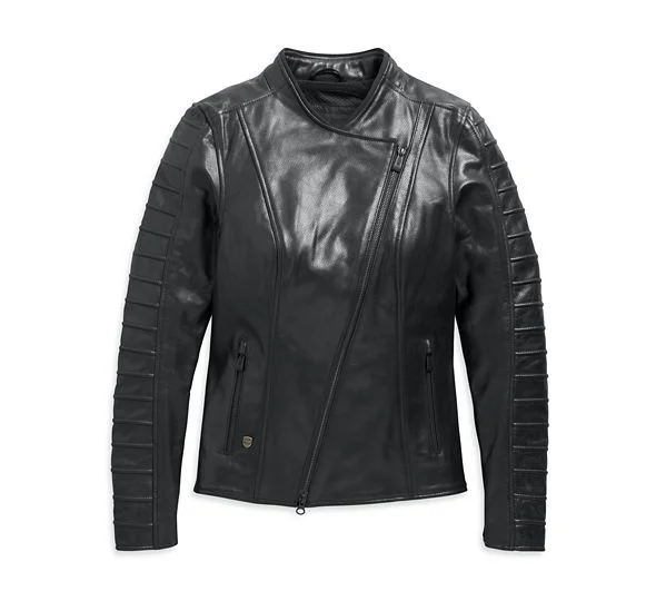 Harley Davidson Women's Ozello Perforated Leather Jacket Anorak Shell Jacket Lightweight Jacket