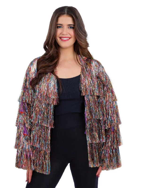 Rainbow Pride Tinsel Festival Disco Jacket Rayon Jacket Velvet Jacket Corduroy Jacket