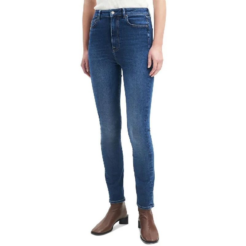7 For All Mankind Womens Ultra High Rise Medium Wash Skinny Jeans Trendy Wide-Legged High-Waist Jeans