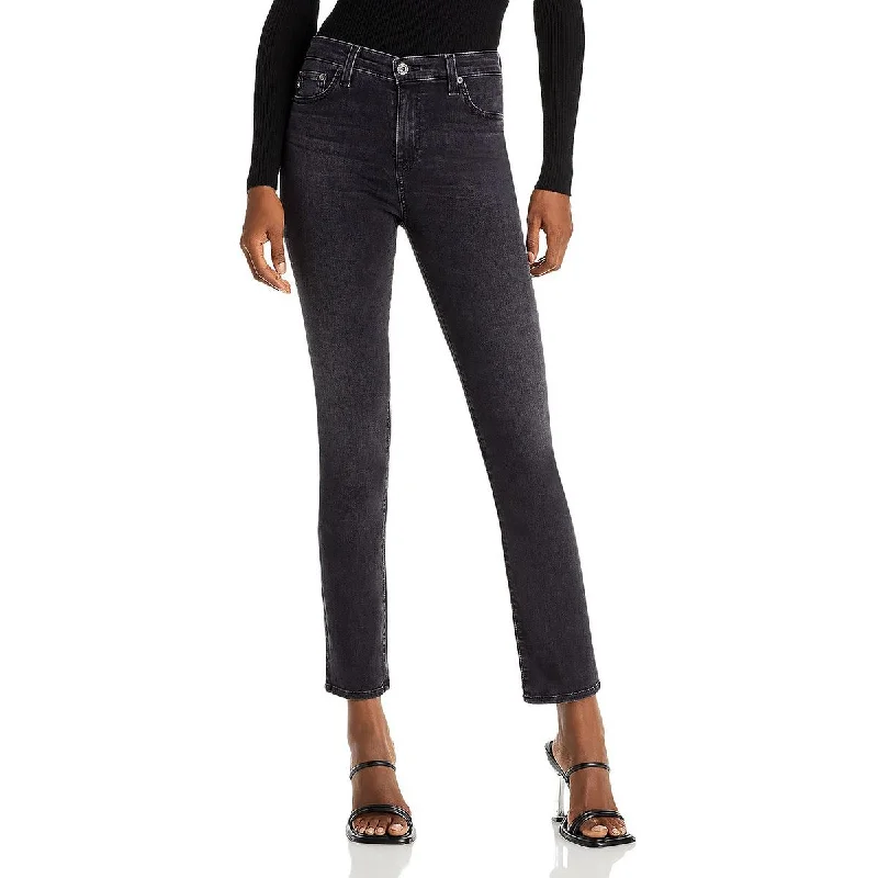 AG Adriano Goldschmied Womens High Rise Slim Fit Straight Leg Jeans Stylish High-Waisted Denim