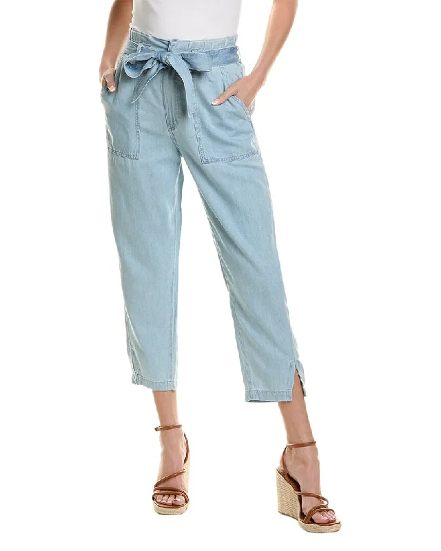 AG Jeans High-Rise Barrel Silk-Blend Paperbag Pant Casual High-Waisted Bootcut Jeans