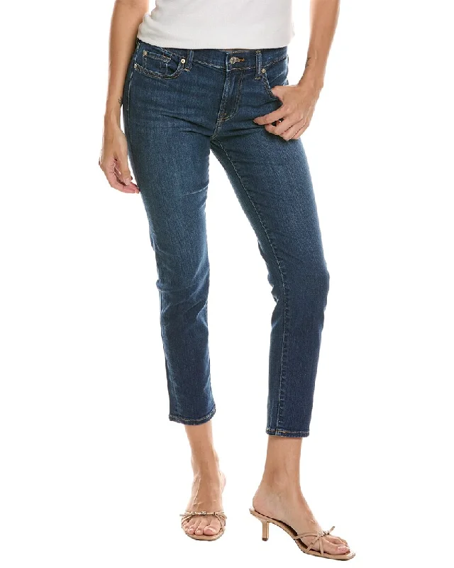 7 For All Mankind Roxanne Ankle Opal Slim Jean Fashionable Distressed Jeans