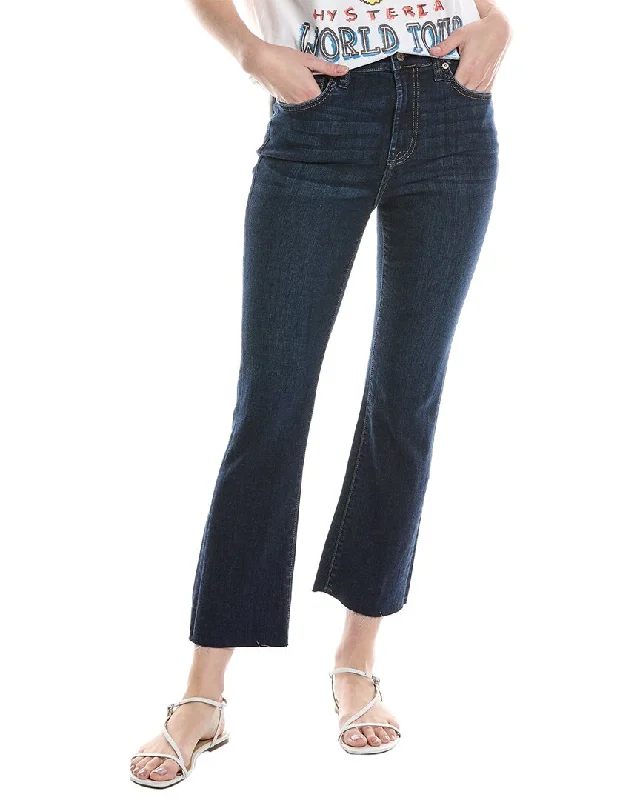 7 For All Mankind Carmelia Broken Twill High Rise Slim Kick Jean Comfortable Folded Hem Jeans