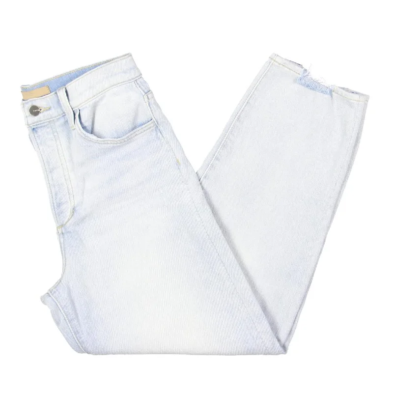 Womens High Rise Light Wash Straight Leg Jeans Comfortable Low-Rise Jeans