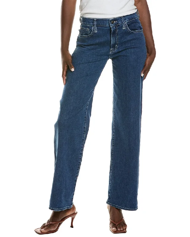 Hudson Jeans Rosalie Dusk High-Rise Wide Leg Jean Stylish Shredded Denim Jeans