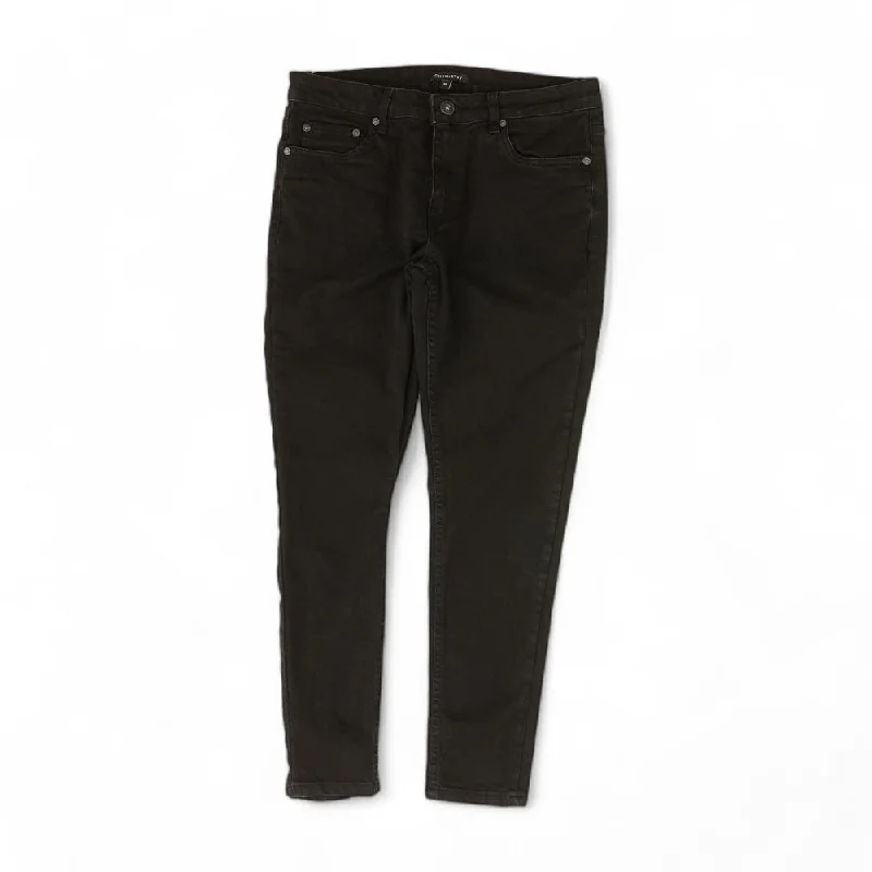 Black Solid Jeans Fashionable Straight Cut Jeans