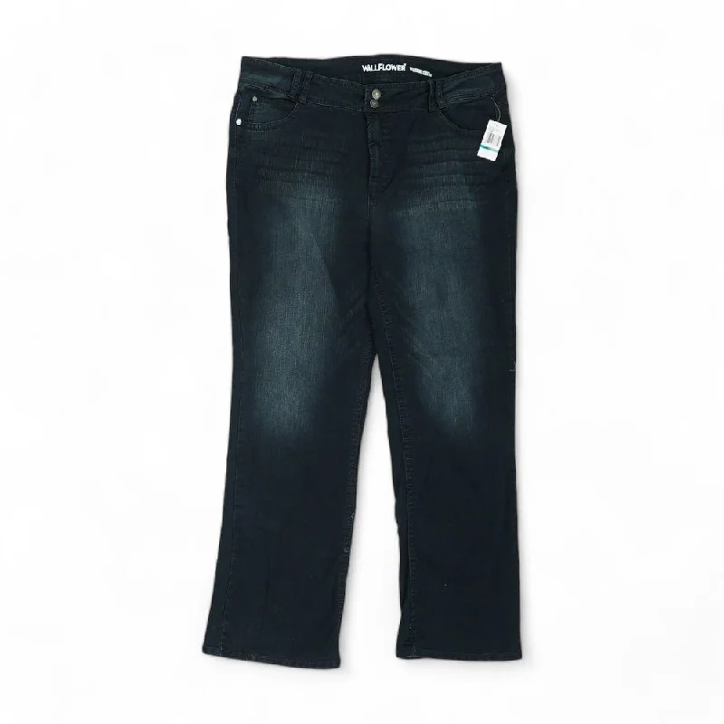 Black Solid Jeans Chic Dark-Wash Skinny Jeans