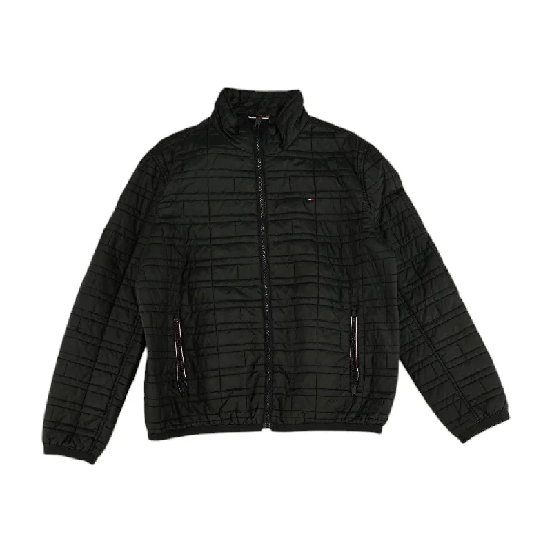 Black Solid Puffer Jacket Herringbone Jacket Houndstooth Jacket Plaid Jacket