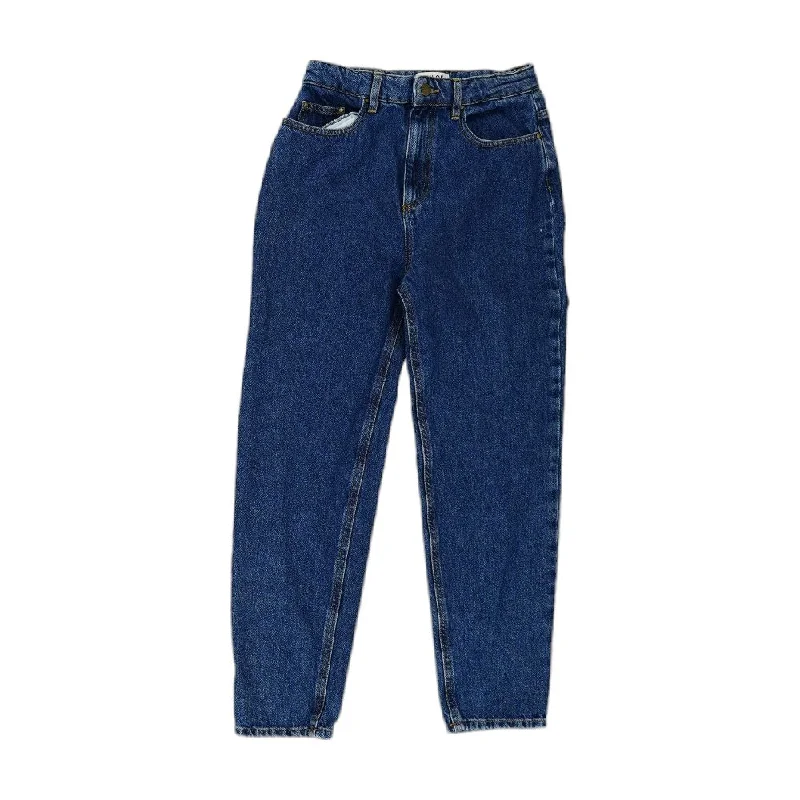 Blue Solid High Rise Regular Jeans Comfortable Straight-Legged Denim