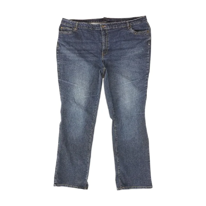 Blue Solid High Rise Straight Leg Jeans Fashionable White Denim Jeans