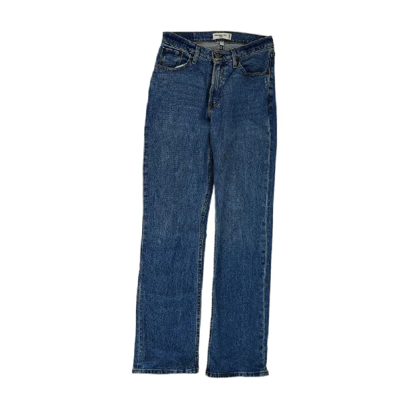 Blue Solid Mid Rise Jeans Trendy Paperbag Waist Jeans