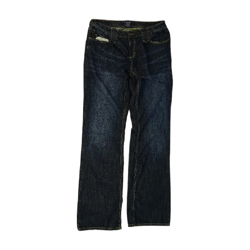 Blue Solid Mid Rise Jeans Chic Rip-Detail High-Waist Jeans