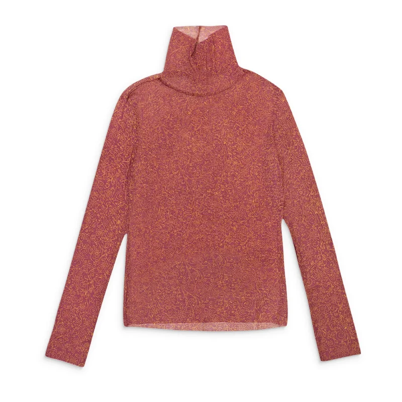 CALLIPYGIAN PRINTED MESH TURTLENECK MULTICOLOR SWEATER Wool Fabric Cashmere Fabric Tweed Fabric