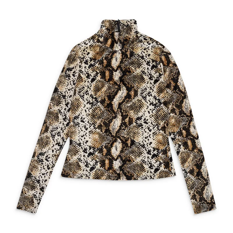 CALLIPYGIAN SNAKE TURTLENECK BROWN SWEATER Bright Pastel Dark