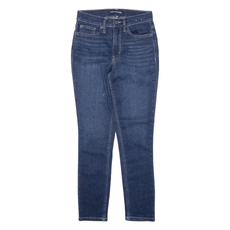 CALVIN KLEIN High Rise Jeans Blue Denim Slim Skinny Womens W25 L25 Trendy Plus Size Jeans