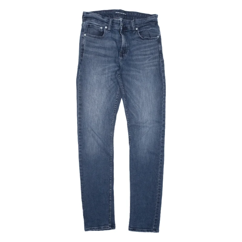 CALVIN KLEIN Jeans Blue Denim Slim Skinny Womens W28 L32 Trendy Layered Pocket Jeans CALVIN KLEIN Jeans Blue Denim Slim Skinny Womens W28 L32 Trendy Layered Pocket Jeans