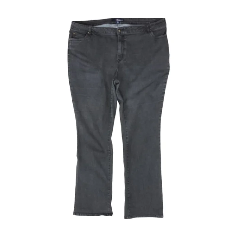 Charcoal Solid High Rise Straight Leg Jeans Cozy Tencel Blend Denim Jeans