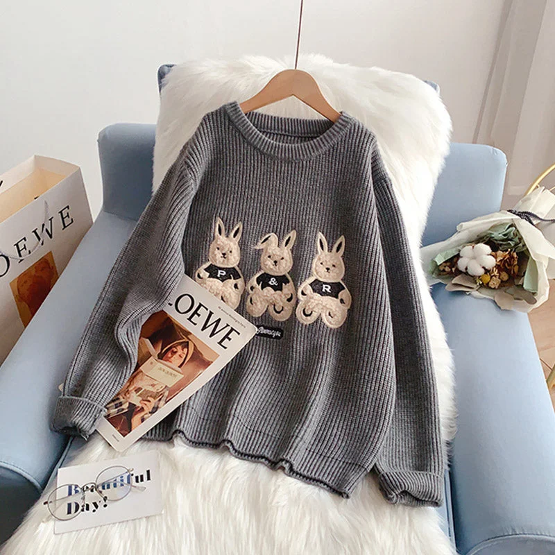 Cute Japanese cartoon sweater lazy wind sweater  5146 Stylish Fashionable Trendy