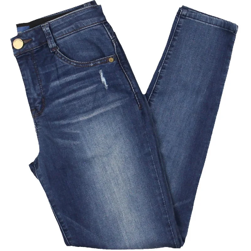 Democracy Womens Ab-Solution High Rise Distressed Skinny Jeans Elegant Bootcut Fit Jeans