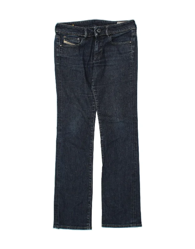 DIESEL Womens Ronhary Straight Jeans W30 L32 Blue Cotton Trendy Layered Pocket Jeans