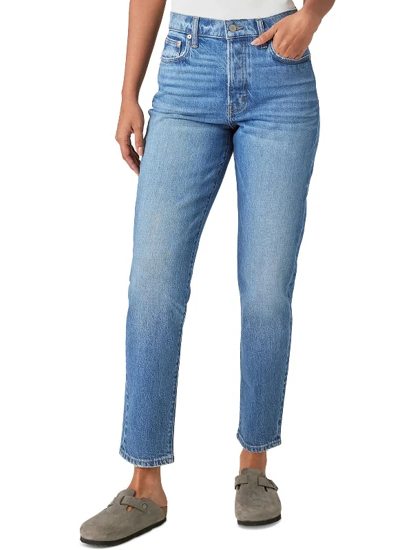 Drew Womens High-Rise Tapered Mom Jeans Comfortable Zip-Up Skinny Jeans