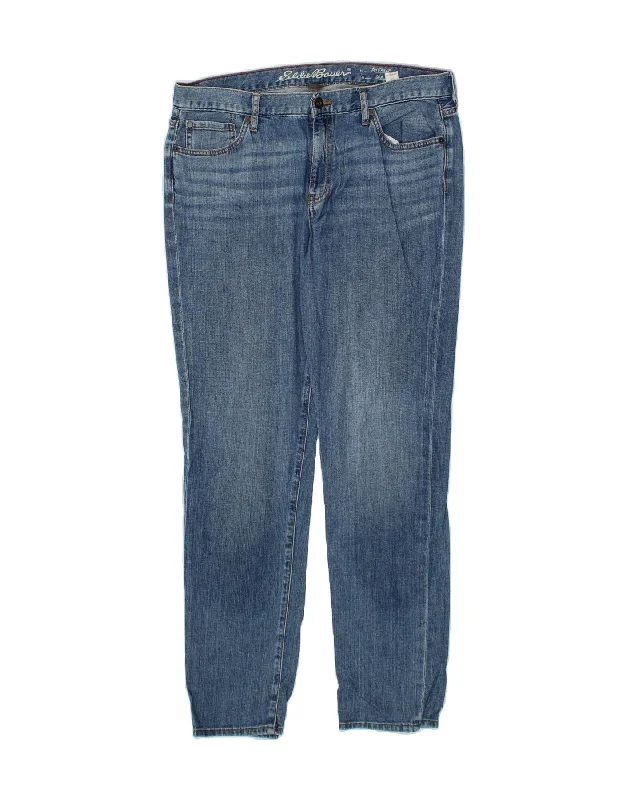 EDDIE BAUER Womens Boyfriend Slim Jeans US 10 Large W34 L30 Blue Cotton Chic Rolled Cuff Denim Jeans EDDIE BAUER Womens Boyfriend Slim Jeans US 10 Large W34 L30 Blue Cotton Chic Rolled Cuff Denim Jeans