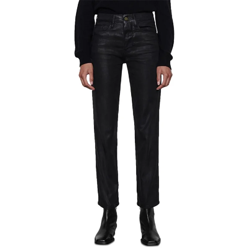 FRAME Womens Sylvie High Rise Slender Straight Leg Jeans Stylish Cargo Style Jeans