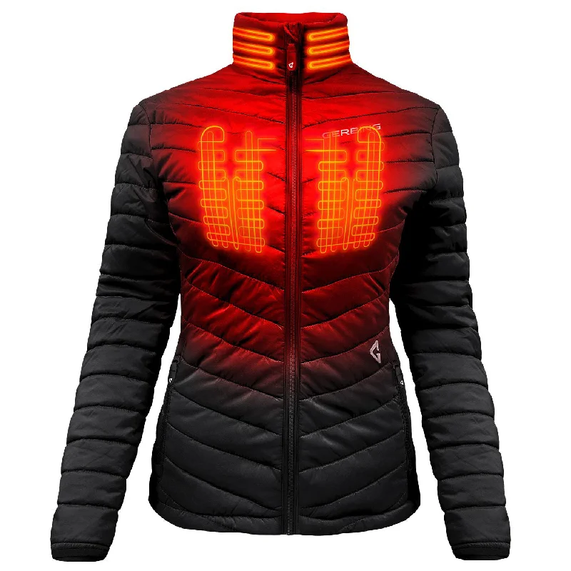 Gerbing GER-KPJKT-7V-W- Women's Khione Insulated Heated Jacket, Black S Print Jacket Jacquard Jacket Embroidered Jacket