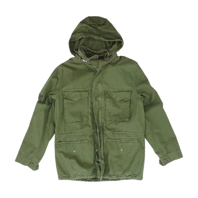 Green Solid Lightweight Jacket Trench Coat Raincoat Waterproof Jacket