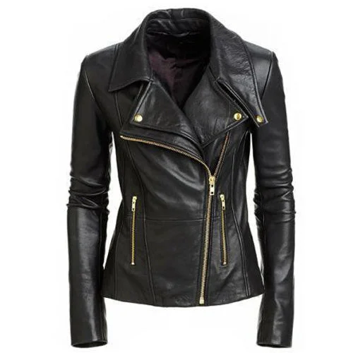 Hailey Biker Jacket with Double lapels Fleece Jacket Down Jacket Parka