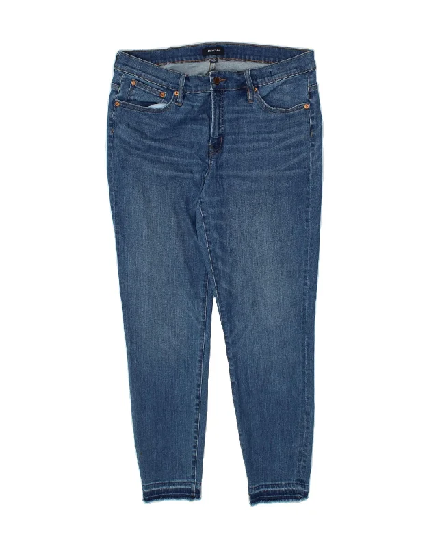 J. CREW Womens Slim Jeans W32 L27 Blue Cotton Trendy Wide-Legged High-Waist Jeans