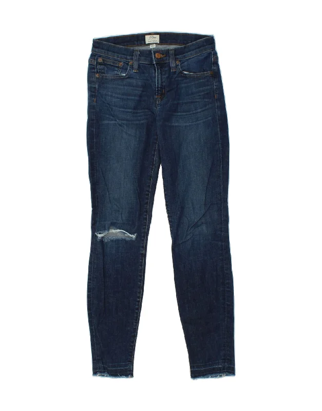 J. CREW Womens Toothpick Distressed Skinny Jeans W25 L28 Navy Blue Cotton Elegant Skinny Leg Jeans J. CREW Womens Toothpick Distressed Skinny Jeans W25 L28 Navy Blue Cotton Elegant Skinny Leg Jeans