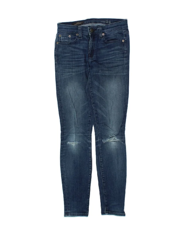 J. CREW Womens Toothpick Skinny Jeans W24 L28 Blue Cotton Elegant Skinny Leg Jeans