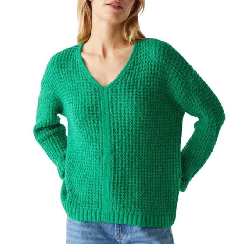 Kelsie Pullover Sweater In Kelly Jersey Fabric Tulle Fabric Batik Fabric