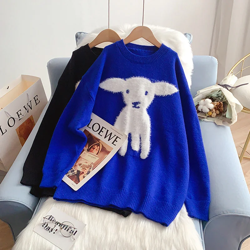 Klein blue sweater women's lazy wind knitted bottom shirt 5156 Wool Sweater Cotton Sweater Cashmere Sweater Klein blue sweater women's lazy wind knitted bottom shirt 5156 Wool Sweater Cotton Sweater Cashmere Sweater