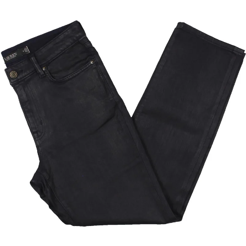 Lauren Ralph Lauren Womens Denim Stretch Ankle Jeans Fashionable Button-Front Jeans