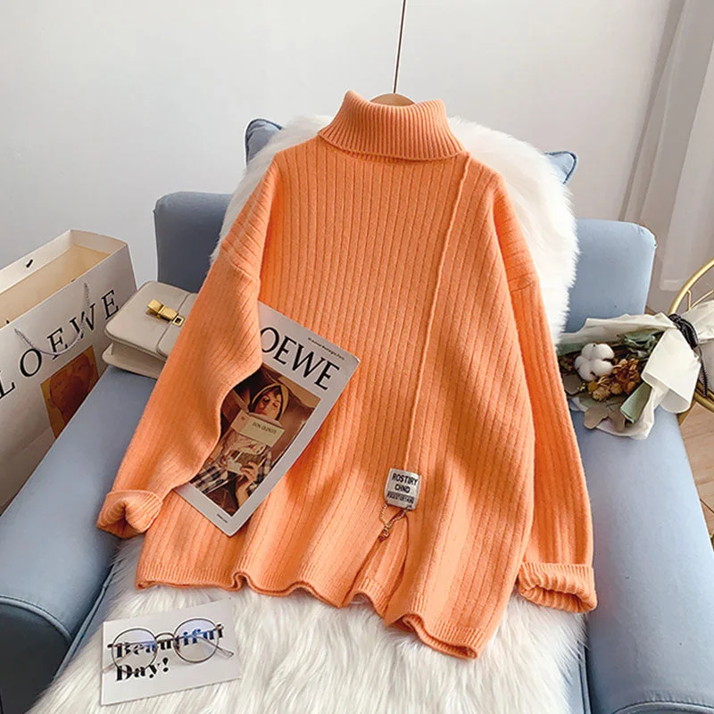 Lazy wind high neck sweater thickened bottomed Shirt Top  5208 Lightweight Heavyweight Midweight