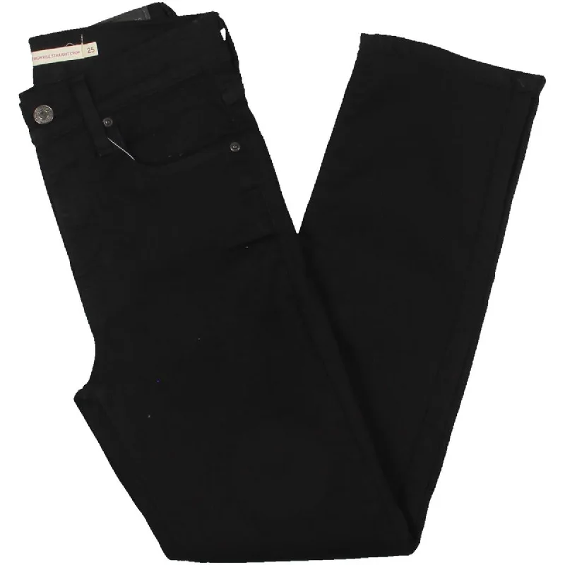Levi Strauss & Co. Womens a High-Rise Straight Leg Cropped Jeans Cozy Stretch High-Waist Jeans