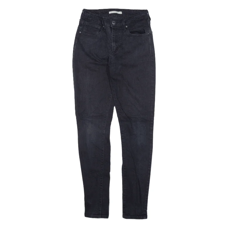 LEVI'S 721 High Rise Jeans Blue Denim Slim Skinny Womens W26 L30 Casual Distressed Skinny Jeans