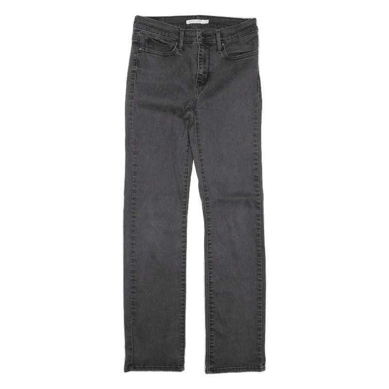 LEVI'S Jeans Black Denim Slim Straight Womens W28 L32 Trendy Low-Rise Bootcut Jeans