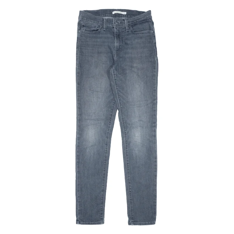 LEVI'S Jeans Blue Denim Slim Skinny Stone Wash Womens W27 L30 Trendy Cut-Off Denim Shorts
