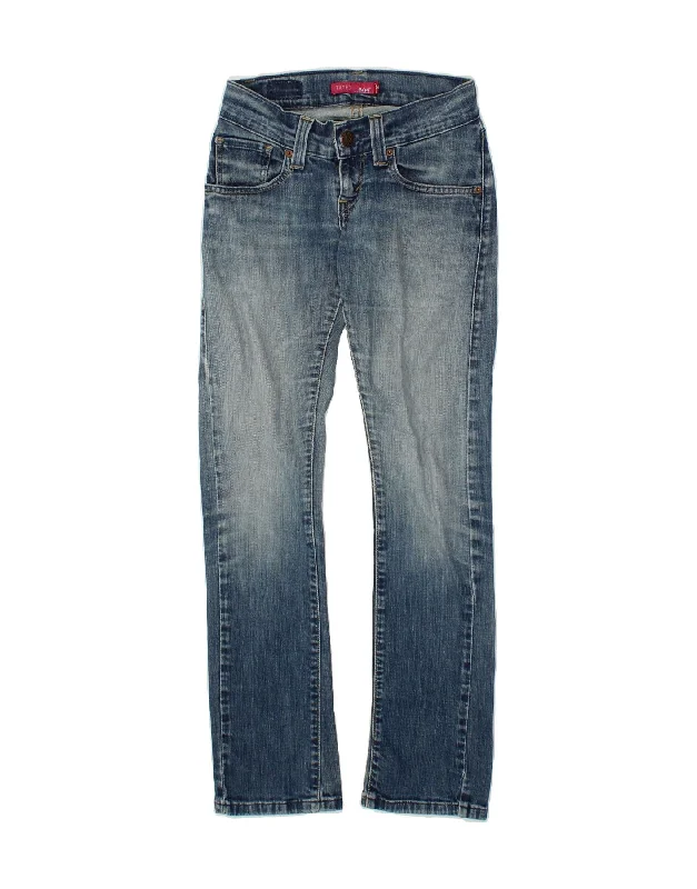LEVI'S Womens 504 Straight Jeans W26 L29 Blue Cotton Elegant Wide-Leg Jeans