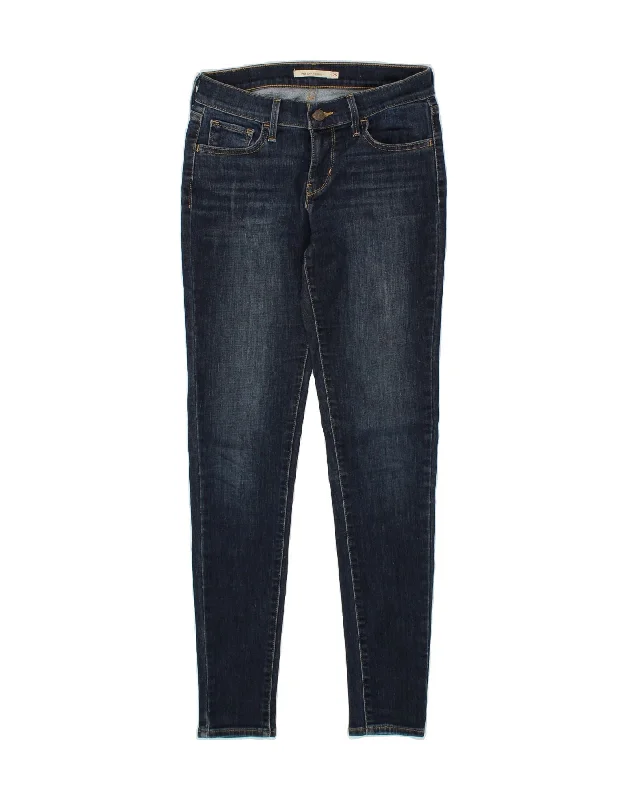 LEVI'S Womens 710 Super Skinny Jeans W26 L30 Blue Cotton Chic Cropped Jeans