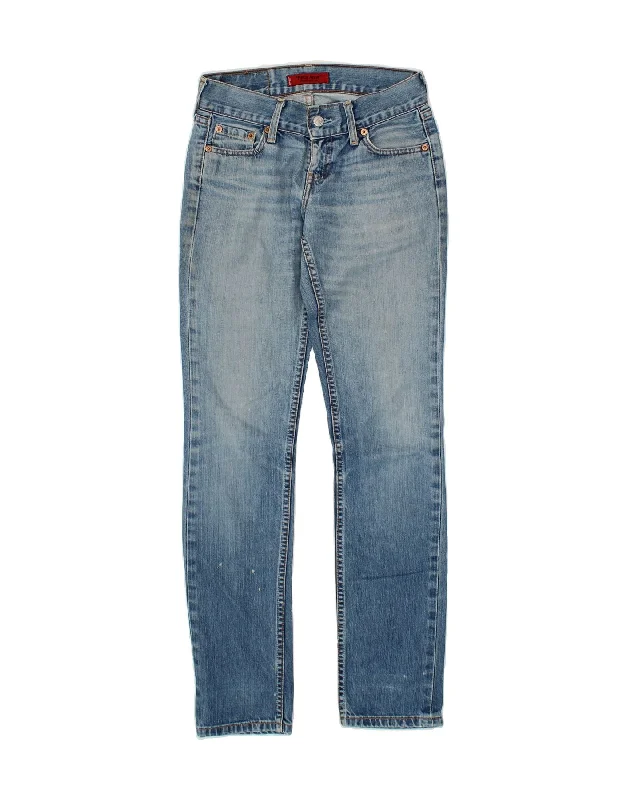 LEVI'S Womens Patty Anne Slim Jeans W26 L32 Blue Cotton Stylish Paperbag Waist Denim