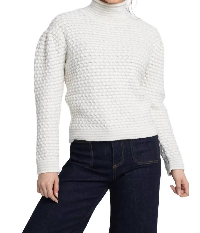 Lurex Funnel Sweater In Ivory Long Sweater Short Sweater Cropped Sweater