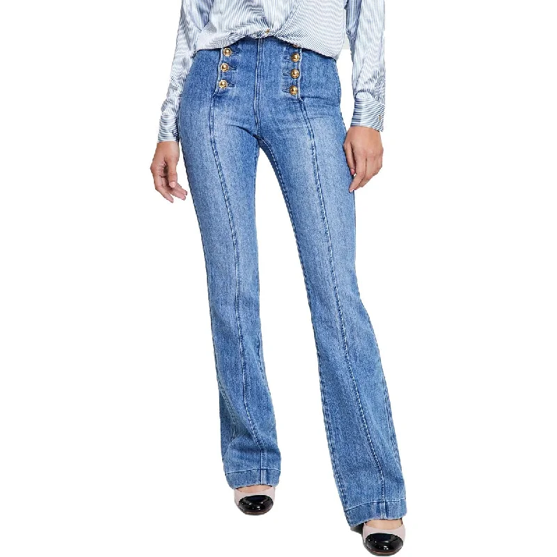 MICHAEL Michael Kors Womens Sailor Front Flared Leg Flare Jeans Cozy Relaxed Fit Denim Jeans MICHAEL Michael Kors Womens Sailor Front Flared Leg Flare Jeans Cozy Relaxed Fit Denim Jeans