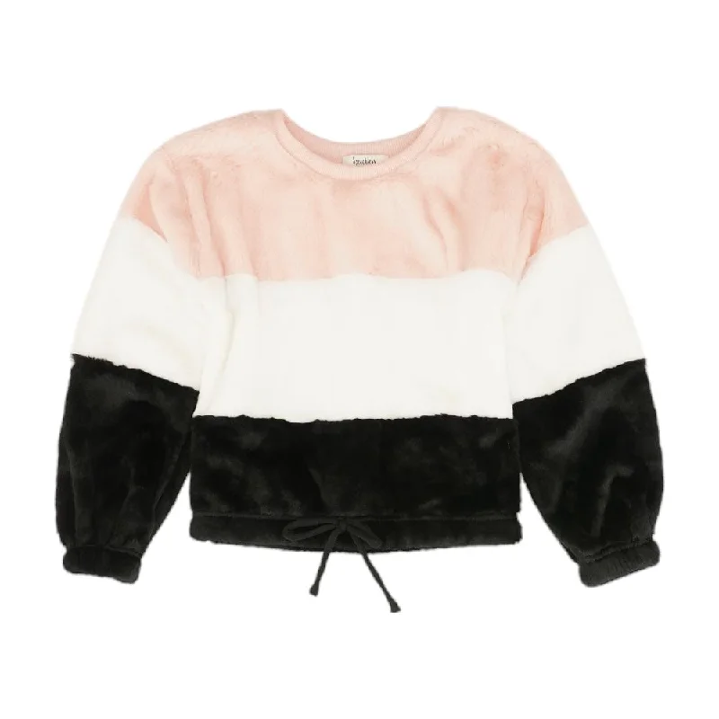 Multi Color Block Crewneck Sweater Open Front Closed Front Wrap Front
