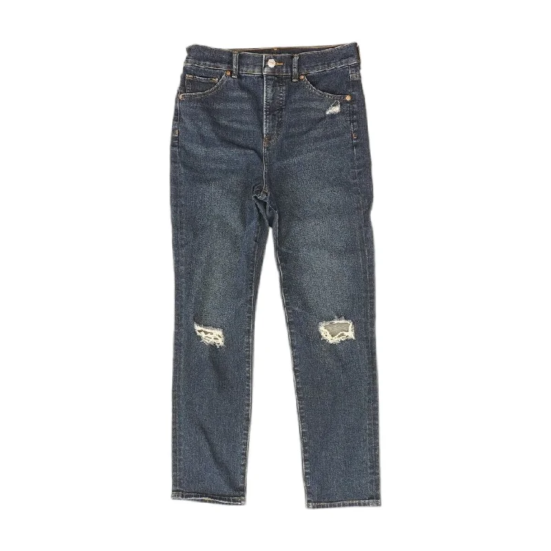 Navy Solid High Rise Skinny Leg Jeans Stylish Slim Fit Denim
