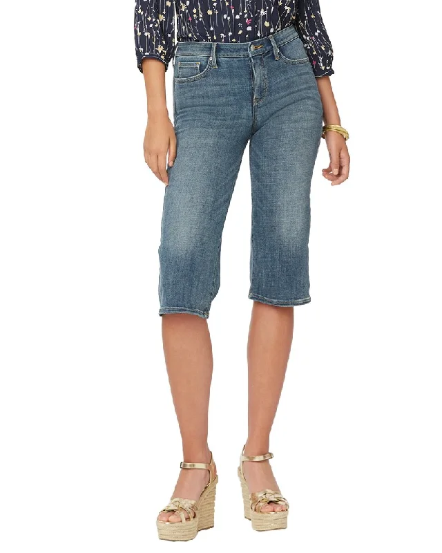 NYDJ Petite Pedal Pusher Seline Wide leg Jean Casual Distressed Denim Jeans